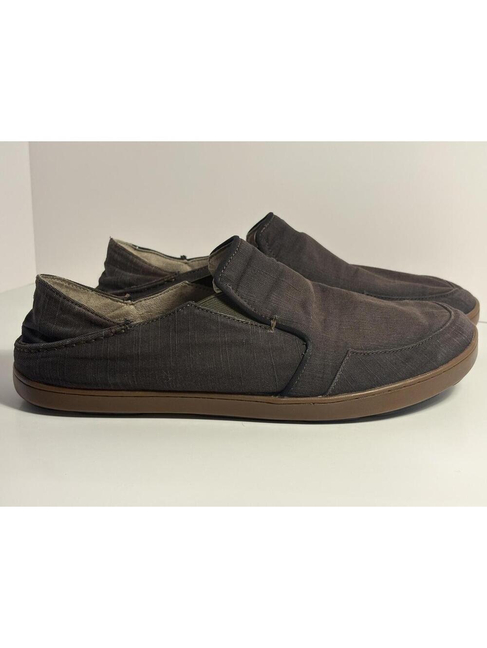 OluKai Classic Canvas Slip-On Shoes Brown Mens 13 - Picture 6 of 9